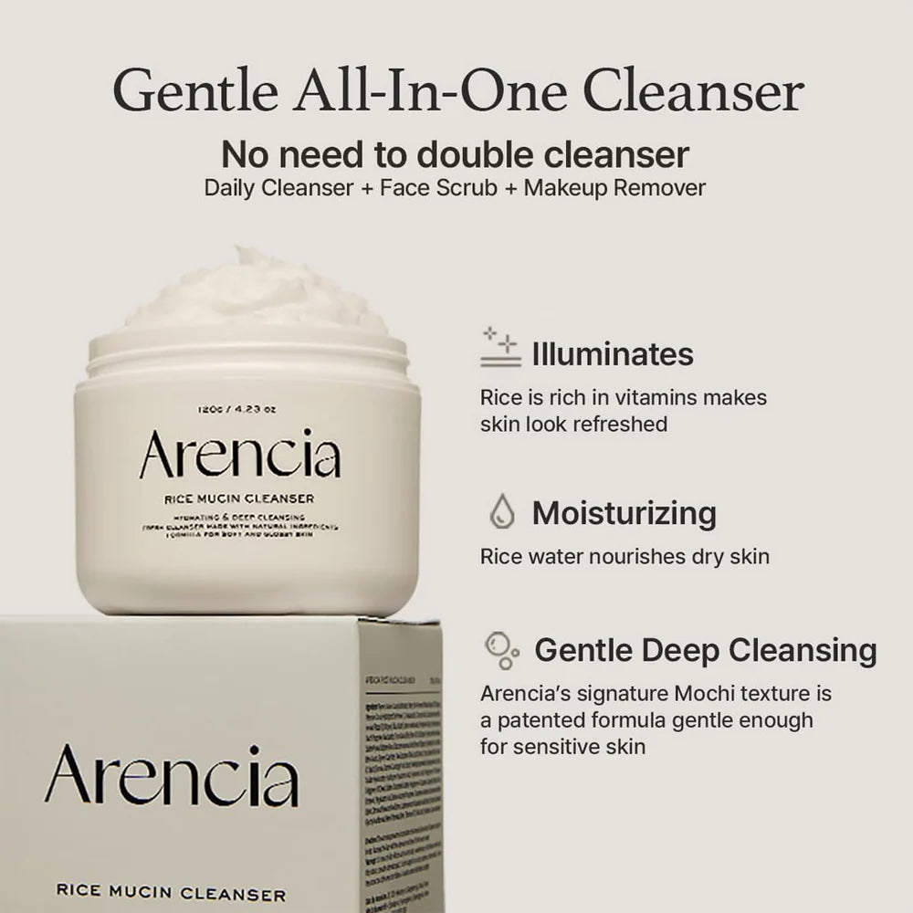 Arencia Rice Mucin Cleanser – 120g