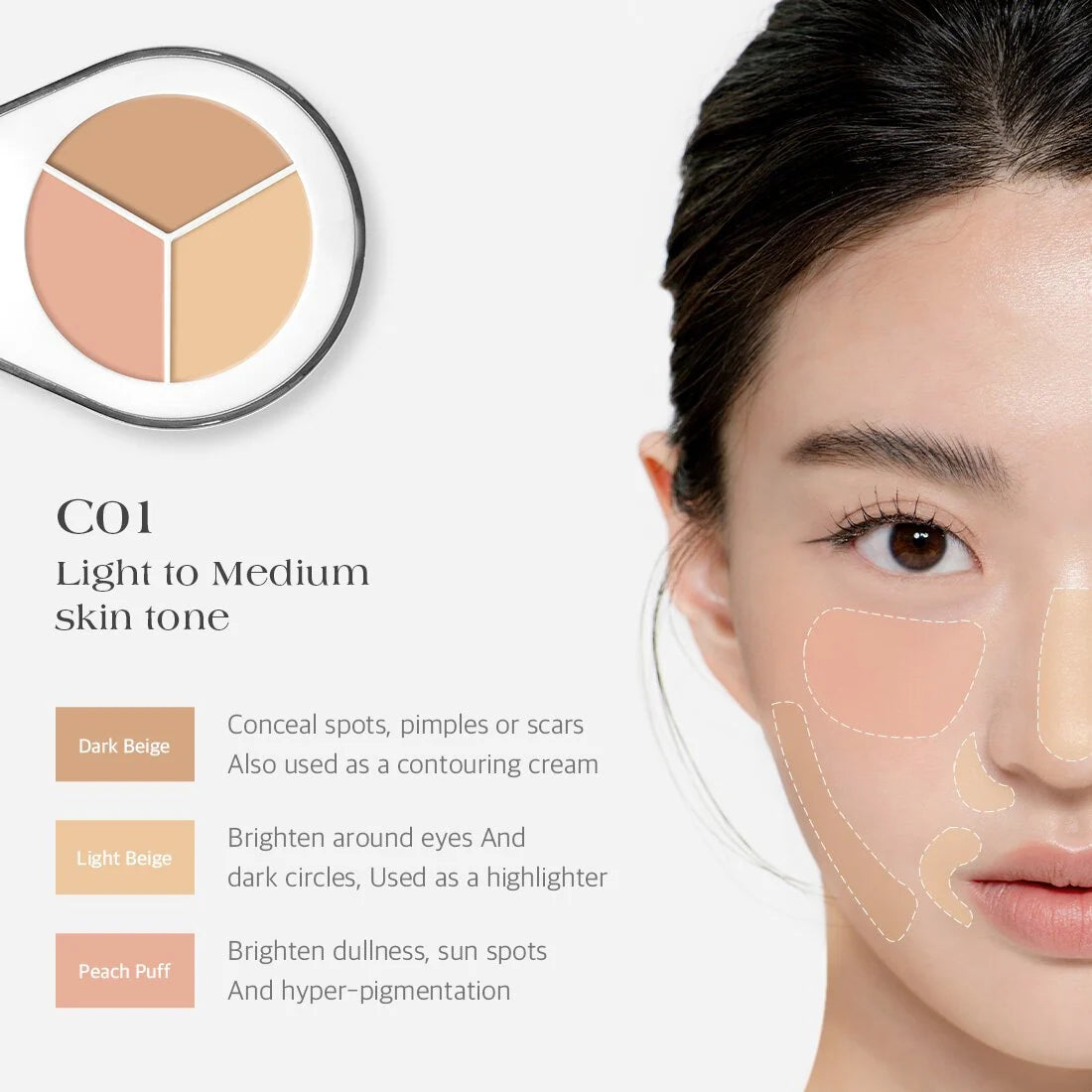 Dear.A Perfect Cover Concealer Palette – 3.9g